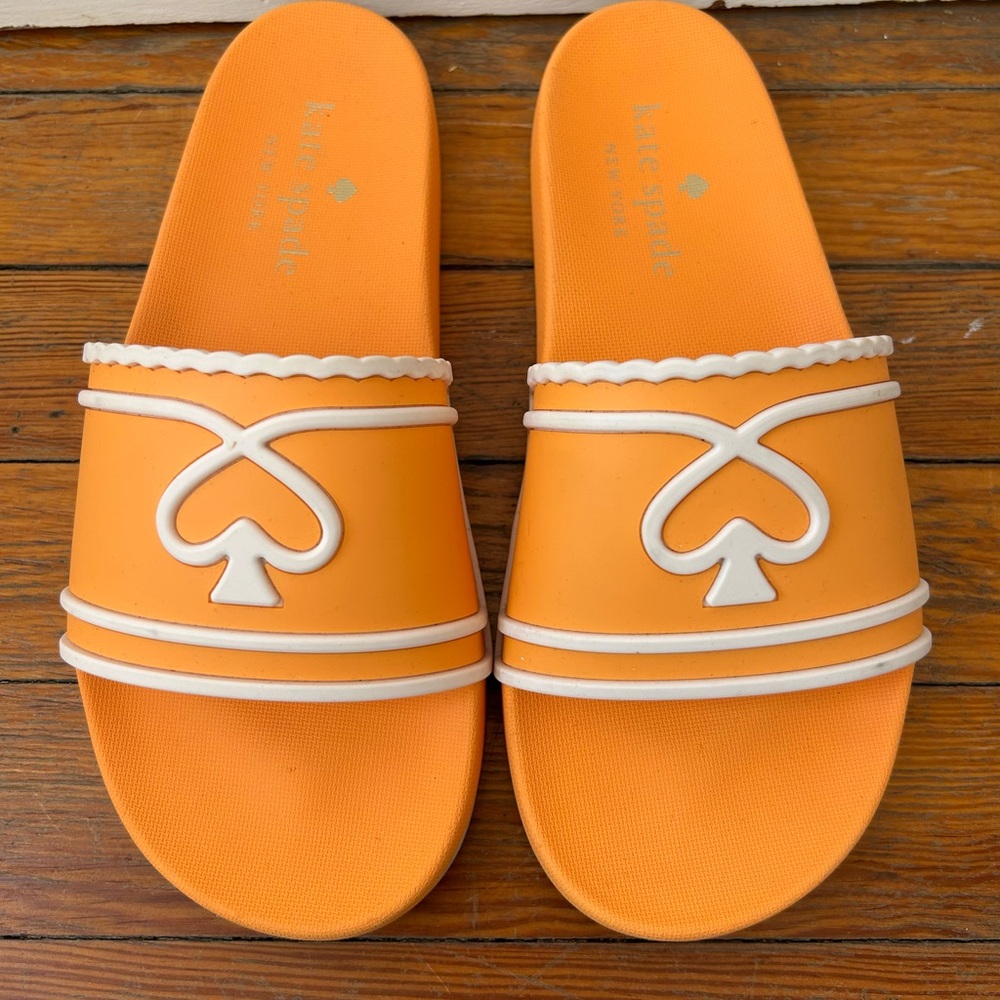 Kate Spade Brigitte Pool Slides in Sunset Blaze
